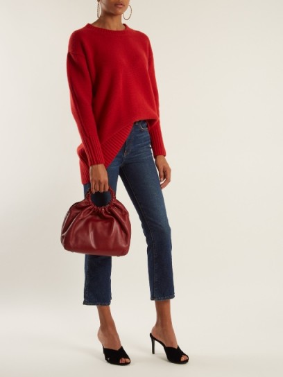 KHAITE Frankie round-neck cashmere sweater ~ red relaxed fit crew neck sweaters