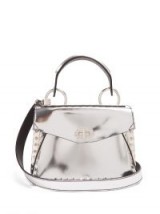 PROENZA SCHOULER Hava small metallic-silver stud-embellished leather cross-body bag ~ luxe handbags