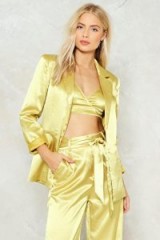 Nasty Gal Independent Women Satin Blazer ~ gold blazers ~ silky jackets