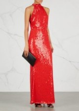 RACHEL GILBERT Inga red sequin gown