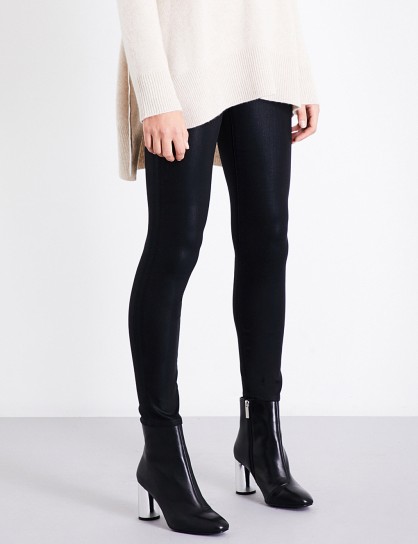 J BRAND Alana coated skinny cropped high-rise jeans