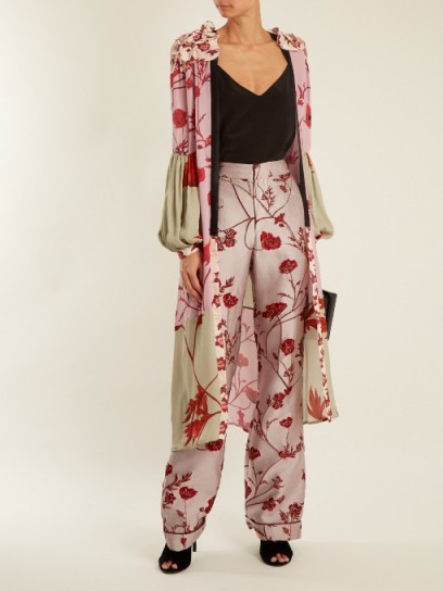 JOHANNA ORTIZ Jancita high-rise flared brocade trousers ~ satin floral ...