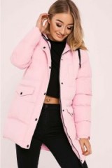 IN THE STYLE JAYLAH PINK LONGLINE PADDED HOODED COAT ~ winter coats