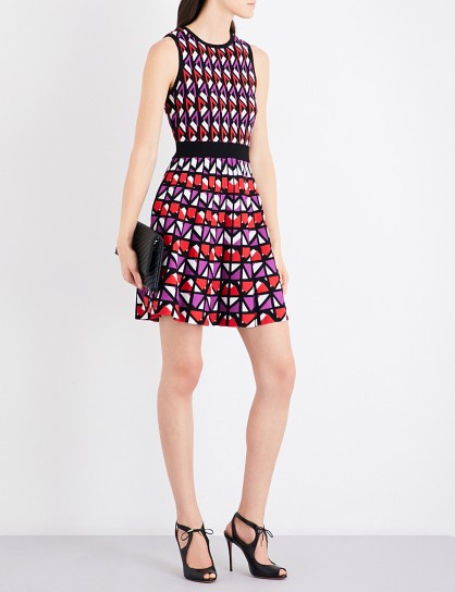 KAREN MILLEN Geometric-pattern knitted dress