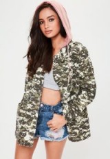 Missguided khaki digital hooded parka ~ camo print jackets