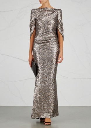 TALBOT RUNHOF Konica 12 bronze sequinned gown / shimmering gowns / luxury statement