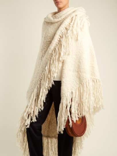 GABRIELA HEARST Lauren fringed cashmere wrap ~ luxe ivory wraps