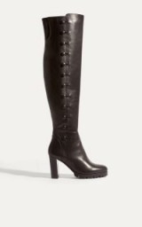 KAREN MILLEN LEATHER OVER-THE-KNEE BOOTS – BLACK / winter style