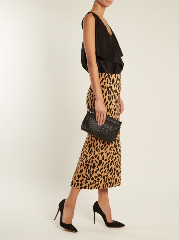 DIANE VON FURSTENBERG Leopard-print stretch-cady pencil skirt ~ chic skirts ~ animal prints