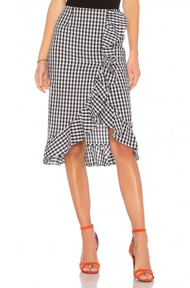 Lovers + Friends X REVOLVE SUFFOLK SKIRT | black and white check ruffle skirts