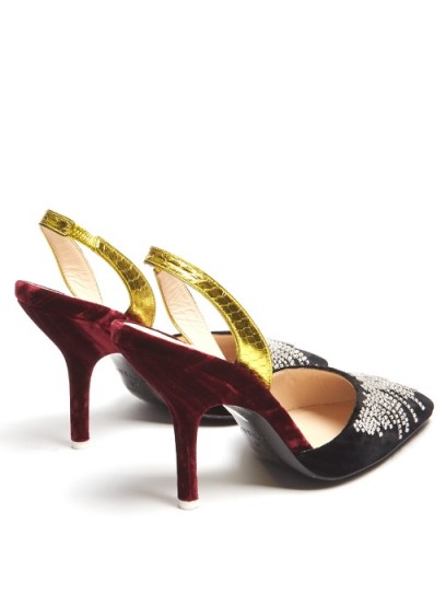 ATTICO Mara crystal-embellished velvet pumps ~ luxe slingbacks