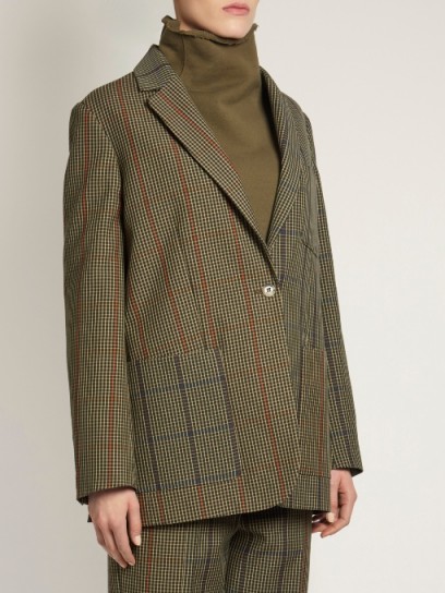 GOLDEN GOOSE DELUXE BRAND Marisa single-breasted checked jacket ~ tonal-brown check print jackets ~ contemporary designs