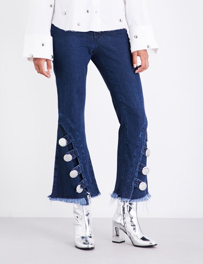 MARQUES ALMEIDA Button-detailed flared low-rise jeans