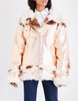 MARQUES ALMEIDA Metallic shearling coat / shiny rose-gold coats