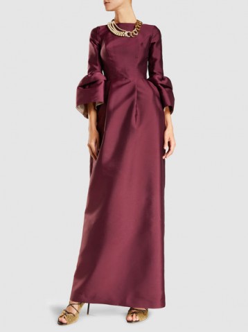 ‎MERCHANT ARCHIVE‎ Ruffle Sleeve Tulip Dress ~ elegant burgundy event dresses