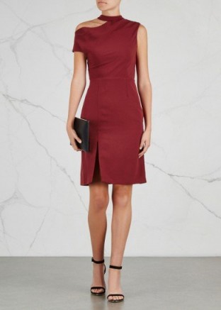 FINDERS KEEPERS Message burgundy mini dress ~ red cut out shoulder dresses