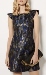 Karen Millen METALLIC FLORAL MINI DRESS – BLUE/MULTI ~ party dresses