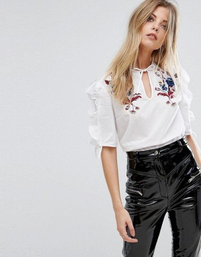 Millie Mackintosh Georgina Tee | white cotton frill tops