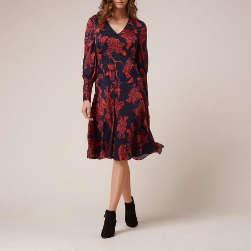 L.K. BENNETT MINA ROSE PRINT SILK DRESS ~ floral dresses