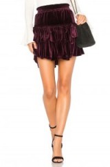 MISA Los Angeles LUIZA SKIRT | plum/purple rara skirts | tiered ruffled mini