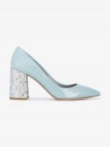 Miu Miu 85mm Glitter Heel Pumps – baby blue courts