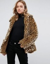 Monki Leopard Faux Fur Jacket / animal print jackets