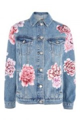 MOTO Peony Painted Denim Jacket / floral blue denim jackets