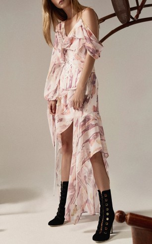 Acler Nunan Scarf Dress ~ pink flowy asymmetric dresses