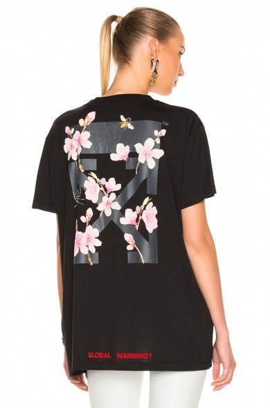 OFF-WHITE Cherry Flower Oversized Tee / floral print t-shirts