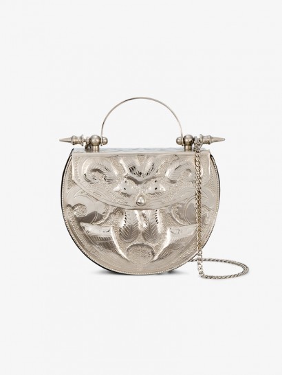 Okhtein Palmette Minaudière Cross-Body Bag ~ small metallic leather handbags