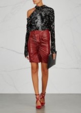 MAGDA BUTRYM Oxford open-shoulder sequinned top / shimmering shiny evening tops