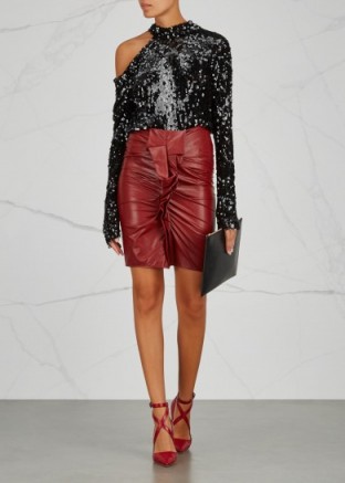 MAGDA BUTRYM Oxford open-shoulder sequinned top / shimmering shiny evening tops