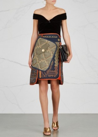 PETER PILOTTO Patchwork panelled tweed skirt