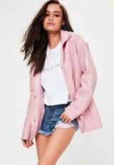 missguided pink high shine coach jacket / shiny jackets