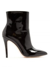 ALEXACHUNG Point-toe patent-leather ankle boots