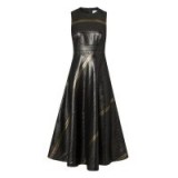 L.K. BENNETT POLLY BLACK DRESS ~ black and metallic gold fit and flare dresses