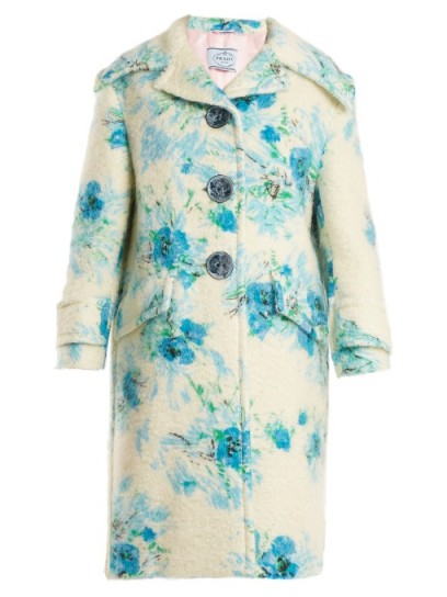 PRADA Poppy-print mohair and wool-blend coat ~ floral statement coats