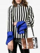 Proenza Schouler Hava Chain Bag / metallic bronze and silver patent handbags