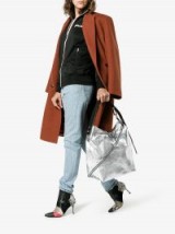 SABEL MARANT Berit double-breasted shearling-lined coat ~ metallic silver handbags