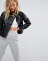 Pull&Bear Padded Faux Leather Biker Jacket