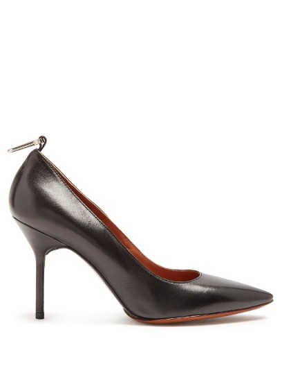 VETEMENTS Puller leather pumps ~ black pointed toe courts