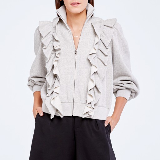 Rebecca Taylor La Vie FLEECE RUFFLE JACKET ~ casual chic ~ ruffles