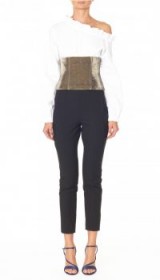 TIBI REFINED LUREX KNIT CORSET ~ gold luxe fashion corsets