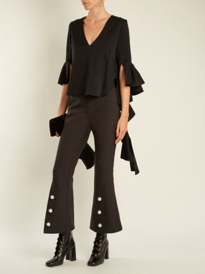 ELLERY Reverberation V-neck cady blouse