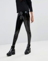 River Island Vinyl Leggings / black shiny skinny pants