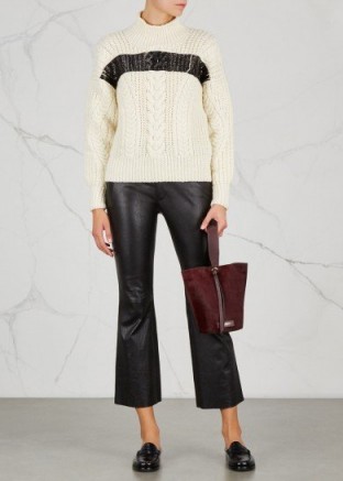 BELSTAFF Safiya cable-knit wool jumper ~ cream high neck jumpers ~ neutral knitwear