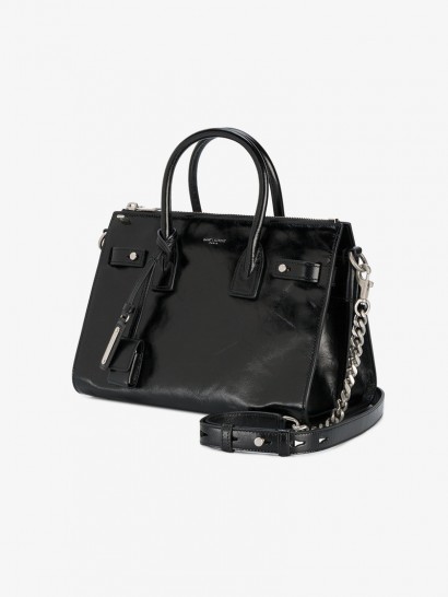 Saint Laurent Small Sac De Jour With Silver Chain Strap ~ chic black handbags