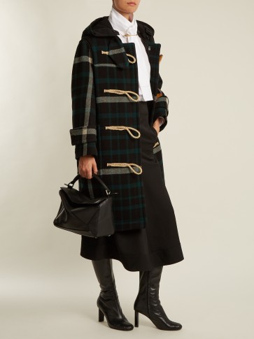 BURBERRY Salhouse hooded tartan wool coat ~ stylish duffle coats