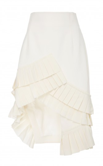 Jacquemus Seville Asymmetrical Ruffle Skirt ~ pleated tiered hem skirts