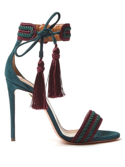 AQUAZZURA Shanty tassel suede sandals